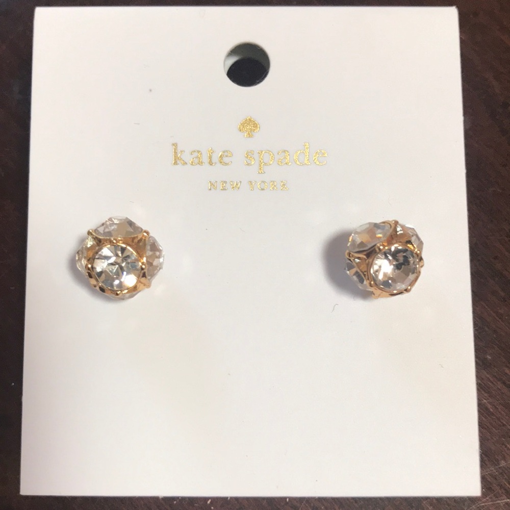 Kate Spade Gold and Clear Earrings